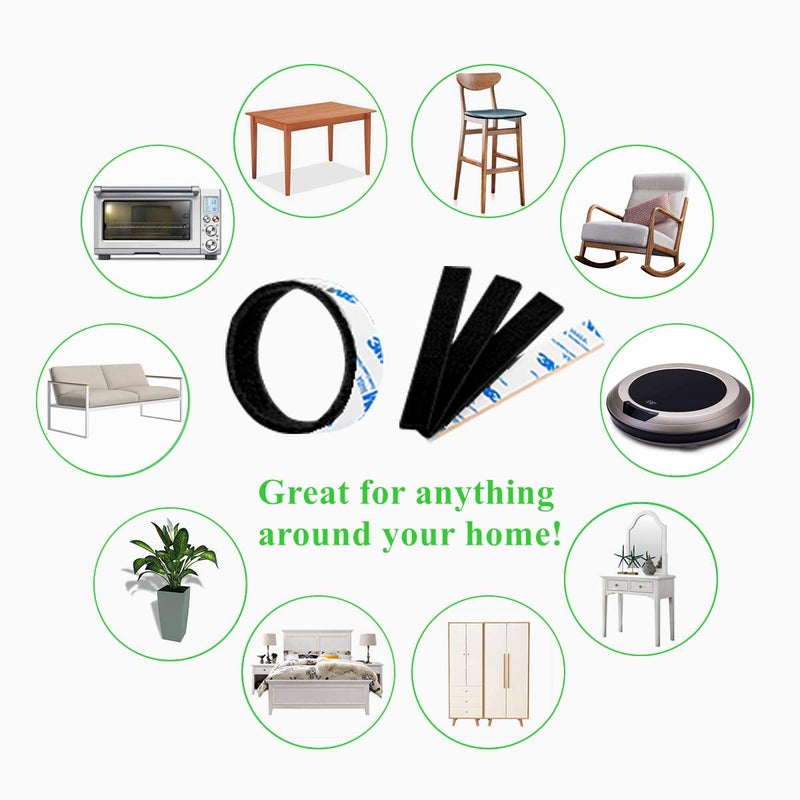 PremiFix Felt Strips 10Pieces Pack 1x 6 Inches Self Adhesive Black Furniture Felt Strips Anti Scratch Heavy Duty 5mm Thick Floor Protector for Rocking Chair for Hardwood Floor - Image 4